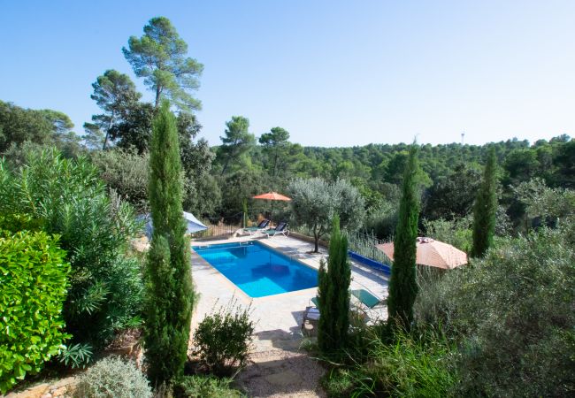 Villa 83SYGU mit Pool, Sonnenterrasse, Liegestühlen und Sonnenschirmen inmitten der Natur - Lorgues - Provence
